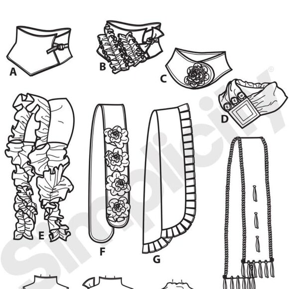 Simplicity Creative Patterns 1235 Assorted Scarves - Picture 3 of 3